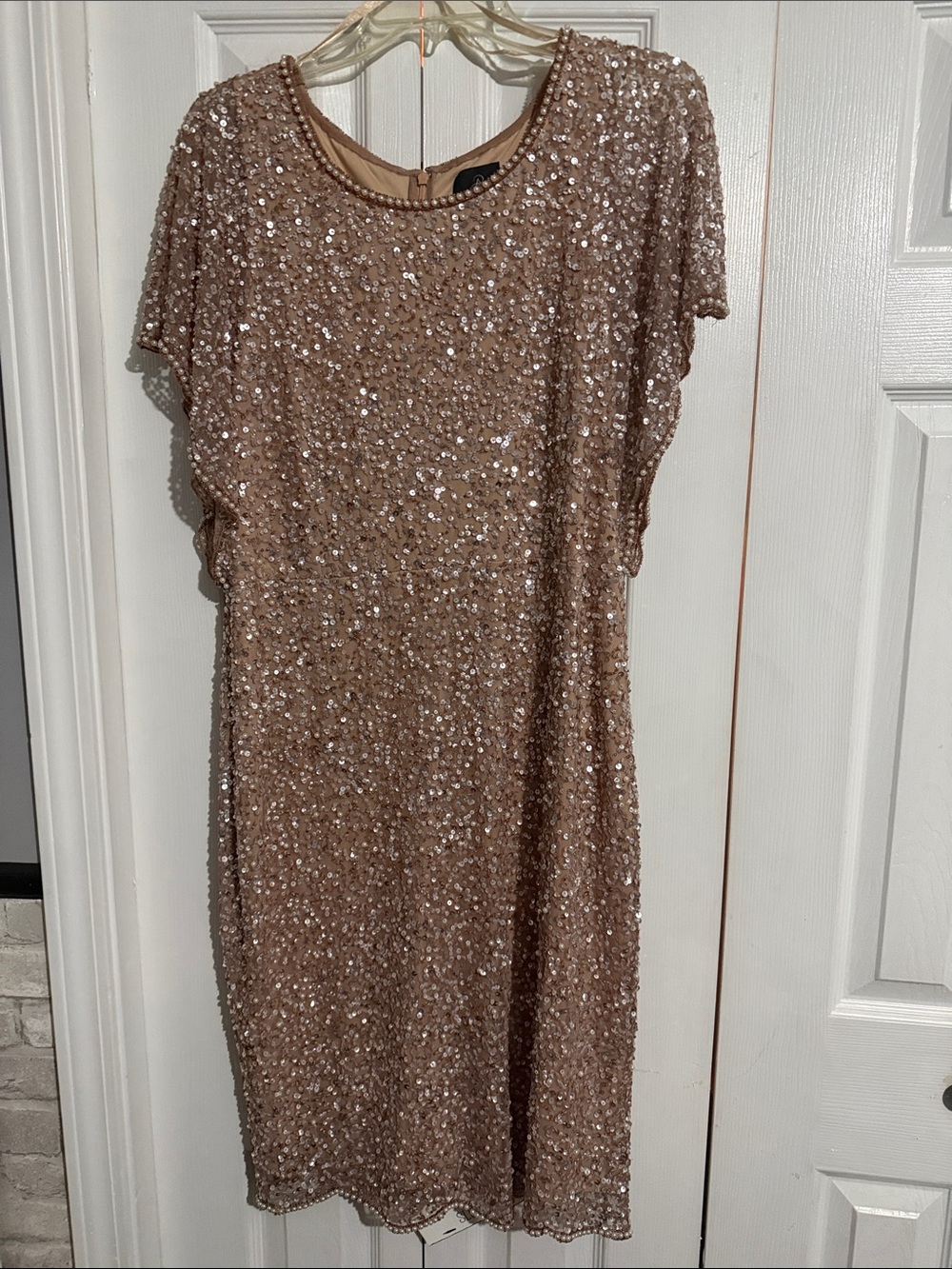 Sequin Shift Dress in Blush - Elegant Women's Party Dress